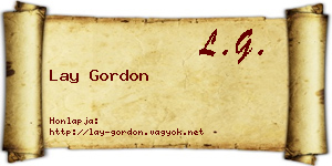 Lay Gordon névjegykártya